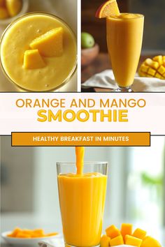 orange and mango smoothie recipe with healthy breakfast in minutes