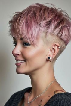 Pink Pixie Cut, Pink Pixie, Chin Length Haircuts, Short Red Hair, Hair Adviser, Cute Short Haircuts