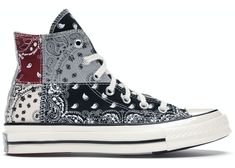 Buy and sell authentic Converse shoes on StockX including the Converse Chuck Taylor All-Star 70s Hi Offspring Paisley Black and thousands of other sneakers with price data and release dates. Cool Converse, Black Shoes Sneakers, Official Shoes, Best Basketball Shoes, Trendy Shoes Sneakers, Men's Converse, Black Shoes Men, All Star Shoes, Aesthetic Shoes