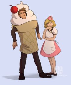 an image of a man and woman dressed up as the characters from alice and wonderland