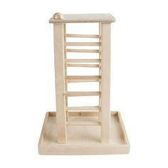 a wooden toy chair with ladders on it's legs and bottom part in the shape of a shoe rack