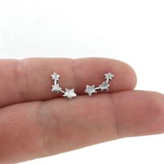 Star Earrings in Sterling Silver, Shooting Star Earrings, Silver Star Studs, Shooting Star, Dainty E Cute Silver Stud Earrings, Silver Earring Studs, Shooting Star Earrings, Nickel-free Star-shaped Cartilage Earrings As Gift, Nickel-free Star-shaped Cartilage Earrings For Gifts, Nickel-free Star Cartilage Earrings As Gift, Cartlidge Earrings, Star Earrings Silver, Small Silver Earrings