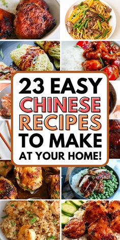 the cover of 23 easy chinese recipes to make at your home