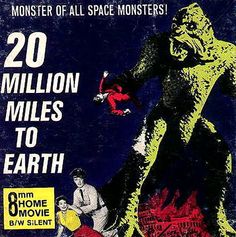 an old movie poster for the film's title, 20 million miles to earth