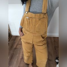 Rare Vintage Golden Lee Corduroy Overalls Great Vintage Condition Yellow/Golden Tag Says 28/36 I Had Professionally Hemmed To 28” Inseam I’m A 26 In Jeans And This Size Fits Great. Would Be Great On Someone Smaller Too. Measurements In Photos Corduroy Overalls For Workwear, Yellow Spring Overalls With Pockets, Spring Yellow Overalls With Pockets, Casual Yellow Overalls With Pockets, Corduroy Overalls, Pant Jumpsuit, Overalls, Jumpsuit Romper, Pants For Women