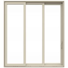 an open sliding glass door on a white background