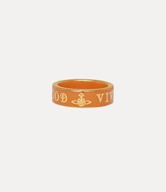 Our Conduit Street ring in recycled silver takes inspiration from our archival Conduit Street bangle. Featuring text that reads 'Vivienne Westwood', the design has contrasting enamel detailing and orb motifs decorating the band. Enamel Ring, Recycled Silver, Gold Orange, The Band, Orange Gold, Everyday Wardrobe, Primavera Estate, Vivienne Westwood, Promise Rings