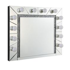 Always stand out from the crowd and always look your best, in the Hollywood mirror. Sitting in front of this mirror will motivate you to try new looks and techniques with your makeup application. The gleaming faux diamond trim glimmers when the bulbs are on. Perfect for making a statement in your home. Everly Quinn | Everly Quinn Anonna Manufactured Wood Rectangle Wall Mirror 28.0 H x 32.0 W x 3.0 D in gray in Silver;mirrored / Faux Diamonds | 28" H X 32" W X 3" D | Wayfair Rectangle Wall Mirror, Rectangular Wall Mirror, Glass Home Decor, Hollywood Mirror, Glass Home, Outdoor Storage Sheds, New Looks, Mirrors Wayfair, Makeup Application