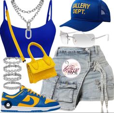 Skort Outfit Baddie, Deyjah Harris, Blue Outfit Aesthetic, Blue Outfit Ideas, Fly Fits, Plus Size Baddie Outfits, Cute Birthday Outfits, Fasion Outfits, Stylish Summer Outfits