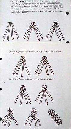 the instructions for how to tie a knot in different directions, with pictures on each side