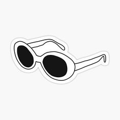 a pair of sunglasses sticker on top of a white background with black outlines