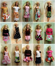 barbie dolls all dressed up in different outfits