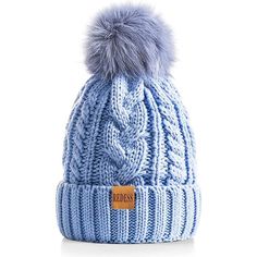 Different From Most Pom Pom Beanie, Our Hat Has Thick Soft Thermal Fleece Lining, Enjoy Extra Warmth And Protect You Even In The Coldest Winter. We Upgraded The Pom Pom From 12 Cm To 15 Cm, Big And Great Look. These Fashion Chunky Baggy Beanies Were Made Of 100% High Quality Acrylic, More Durable Soft And Bit Heavier Than Normal Acrylic, And Will Never Irritate Your Skin. After Receiving The Hat, Use Hair Dryer With Cold Wind And Brush With Small-Tooth Comb To Make The Fur Fluffy. Then, Shake Th Pompom Beanie, Pom Pom Beanie Hat, Ski Cap, Cable Knit Hat, Faux Fur Pom Pom, Winter Beanie, Cute Hats, Pom Pom Hat, Pom Beanie