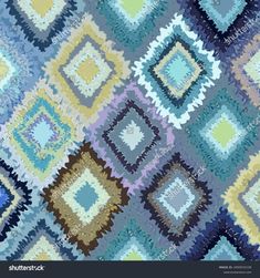 an old rug with many different colors and patterns on it stock photo - 55978