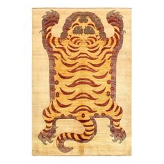 This durable and expertly handcrafted contemporary style rug, made with high quality wool by artisans and rug makers. Yarn-dyed fiber has an incredibly rich color that maintains its vibrancy over time. Tibetan Tiger Rug, Rug Makers, Tibetan Tiger, Tiger Rug, Wool Rugs, Handmade Wool Rugs, Modern Pattern, Rug Store, Printed Rugs