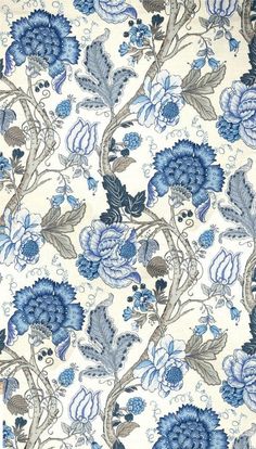 Create Something, Blue And White, Curtains, Grey, Flowers, Floral, Pattern, Fabric, Blue