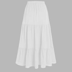 Brand New! True To Size Material Is 100% Polyester Light Yellow Skirt, Cute Maxi Skirts, Black Pleated Mini Skirt, White Maxi Skirt, Skirts Flowy, Outfits For Mexico, White Long Skirt, Skirts White, White Maxi Skirts