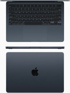 an apple macbook pro is shown with the keyboard and mouse on it's side