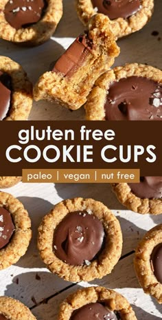 gluten free cookie cups with chocolate on top