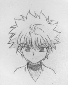 a drawing of an anime character with short hair