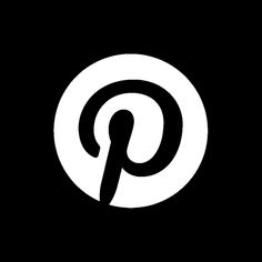 the letter p in a black and white circle with an arrow pointing up at it