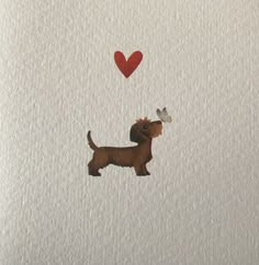 a card with a dog and a heart on it