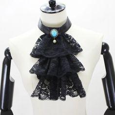 Women Men Detachable Ruffled Lace Jabot Vintage Victorian Fake Collar Exotic Cosplay False Neck Jabot Collar, Punk Costume, Edwardian Costumes, False Collar, Fake Collar, Victorian Costume, Detachable Collar, Victorian Lace, Collars For Women