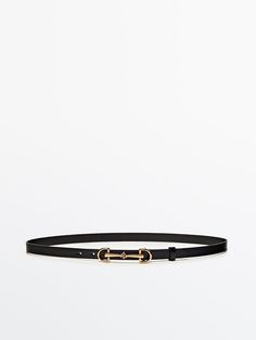 Leather belt with double long buckle - Black | ZARA United States Gucci Marmont Belt, Massimo Dutti Women, Luxury Belts, Designer Belts, Black Accessories, Belt Accessories, Equestrian Style, Nice Leather, Leather Belts