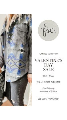 Flannel Supply Co’s Valentine’s Day Sale is LIVE! Today through 01/23! SHOP NOW! 15% off & free shipping on orders of $100 or more 😍✨ 
 • Gifts for her
 • Gifts for wife
 • Gifts for fiancé
 • Gifts for girlfriend 
 • Gifts for mom
 • Gifts for sister For Girlfriend Gifts, Wife Gifts, Gifts For Girlfriend, Gifts For Fiance