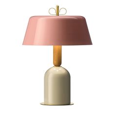 a pink lamp on a white background