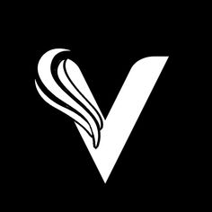 the v logo on a black background