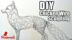 a wire sculpture of a dog with the words diy chicken wire sculpting