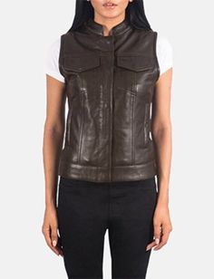 "Elevate your style with our handmade soft leather vest for women. Crafted from premium genuine leather, this vest combines classic elegance with modern comfort. Perfect for layering over any outfit, it features a sleek design, smooth finish, and a flattering fit. Ideal for casual wear, festivals, or a night out, this versatile piece is a must-have for your wardrobe. Available in various sizes and colors to match your unique style." This description highlights the key features and appeals to pot Brown Leather Vest, Vest For Women, Vest Outfits, Leather Vest, Classic Leather, Classic Elegance, Womens Vest, Sleek Design, Soft Leather