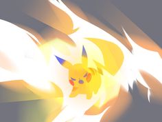 an animated image of a pikachu on fire