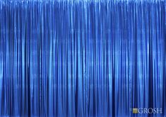 a blue curtain that is very long and thin