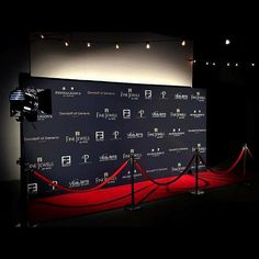 the red carpet is lined up with black and white backdrops for an awards ceremony