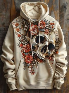 Bae Style, Aesthetic Hoodies, Airbrush T Shirts, Dapper Dudes, Diy Clothes And Shoes, 3d Skull, Trendy Hoodies, Skull Hoodie