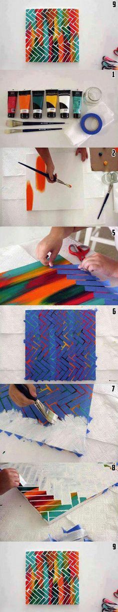 the process of making an art project with colored pencils