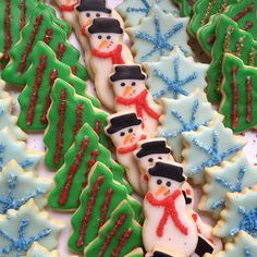 decorated christmas cookies with frosting and decorations