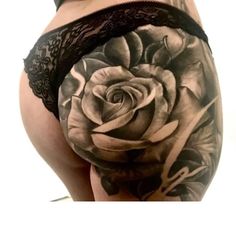 Bum Tattoo Women, Bum Tattoo, Purple Tattoos, Hip Thigh Tattoos, Hip Tattoos Women, Leg Tattoos Women, Dope Tattoos For Women, Stylist Tattoos