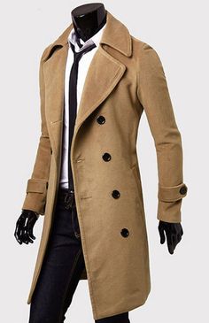 Formal Winter Cotton Outerwear, Elegant Brown Cotton Outerwear, Elegant Cotton Winter Outerwear, Elegant Cotton Outerwear For Winter, Mens Wool Coats