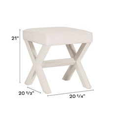 the stool is shown with measurements for it