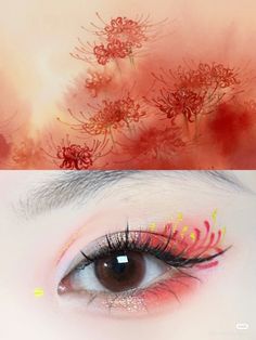 Flower Eyeliner, Minimal Tattoo Designs, Minimal Tattoo Ideas, Eye Color Chart, Anime Eye Makeup, Show Makeup, Cute Eye Makeup, Makeup Accesories, Cool Makeup Looks