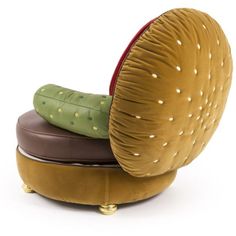 the foot stool is designed to look like it has been placed on top of an ottoman