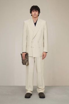 Look #3 featuring PIERRE RAMOS designer MATTHEW WILLIAMS Final Collection / PARIS FASHION WEEK White Tuxedo, Slip On Boots, Formal Attire