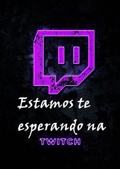 a dark background with a neon purple text bubble and the word twitch on it