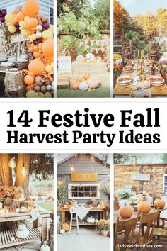 14 Festive Fall Harvest Party Ideas Fall Themed Parties For Adults, Fall Outdoor Party Decor, Fall Office Party Ideas, Fall Fest Birthday Party, Hay Ride Aesthetic, Outdoor Fall Party Ideas Backyards, Fall Outdoor Party Ideas, Barn Party Ideas, Backyard Fall Party