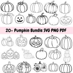 20 pumpkin bundle svg patterns