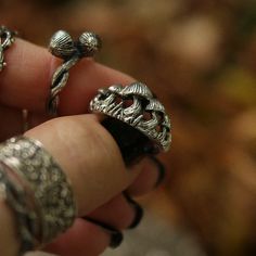 Meet Shop Dixi's sterling silver Fungi Forest Mushroom Ring. With a textured sterling silver ring band finished with mushroom detailing, she's a beautiful Nature Witch inspired ring for your cottagecore jewellery collection. The back of the band is plain as this is most practical for wear. Designed by @wicca_boo, bought to life by Dixi with love! MaterialSterling Silver SizingRing Sizes Available - 15.75mm [USA 5], 16.25mm [USA 6], 17.5mm [USA 7], 18.25mm [USA 8], 19mm [USA 9], 20mm [USA 10]Ring