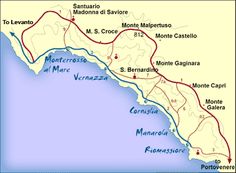 a map showing the route to monteverano and montsera de vences